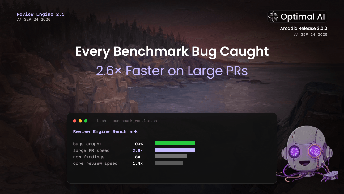 A Stronger Review Engine: Every Benchmark Bug Caught, 2.6x Faster on Large PRs